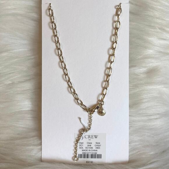 J. Crew NWT 18” Gold Tone Long Paperclip Charm Chain Necklace - Picture 3 of 4